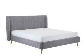 Dvojlôžko Rena v rozmere 180x200 cm, v šedom poťahu, s matracom