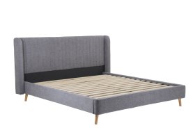 Dvojlôžko Rena v rozmere 180x200 cm, v šedom poťahu, bez matraca