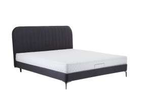 Dvojlôžko Sanela v rozmere 180x200 cm, v šedočiernom poťahu, s matracom