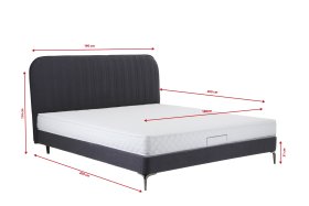 Dvojlôžko Sanela v rozmere 180x200 cm, v šedočiernom poťahu, rozmery