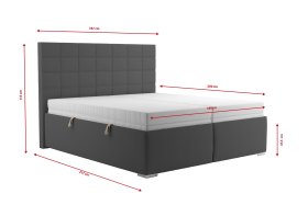 Dvoulůžko Bora v rozměru 180x200 cm, v potahu Aston 17, rozmery