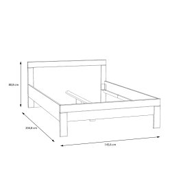 Posteľ Snore 140x200 cm, biela, rozmery
