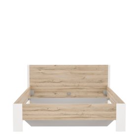 Posteľ Koya 160x200 cm, biela, bielený dub, bez matraca