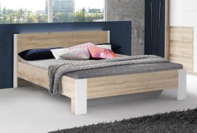 Posteľ Koya 160x200 cm, biela, bielený dub, interiér