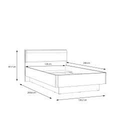 Posteľ Snore Komfort 120x200 cm, biela, rozmery