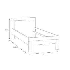 Posteľ Snore 90x200 cm, biela, rozmery