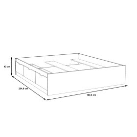 Posteľ Vaur 180x200 cm, dub sonoma, rozmery