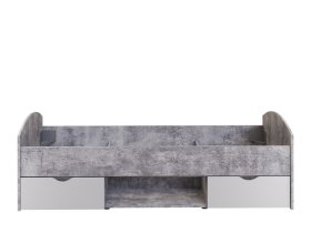 Posteľ Luvo 90x200 cm, sivá a biela, bez matraca