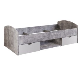 Posteľ Luvo 90x200 cm, sivá a biela, bez matraca