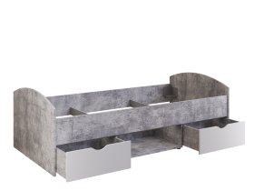 Posteľ Luvo 90x200 cm, sivá a biela, bez matraca