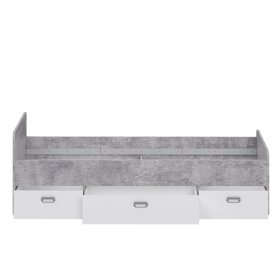 Postel Emar šedá a bílá 90x200 cm, bez matrace