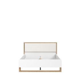 Postel Fred 140x200 cm bílá a dub, bez matrace