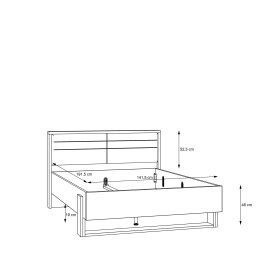 Postel Fred 140x200 cm bílá a dub, rozměry
