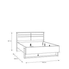 Postel Fred 140x200 cm bílá a dub, rozměry