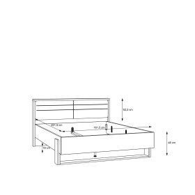 Posteľ Fred 160x200 cm biela a dubová, rozmery
