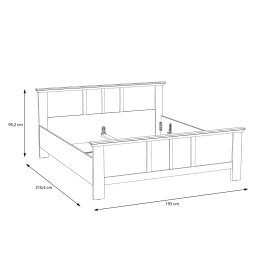 Posteľ Ilsa 180x200 cm, biely a bielený dub, rozmery