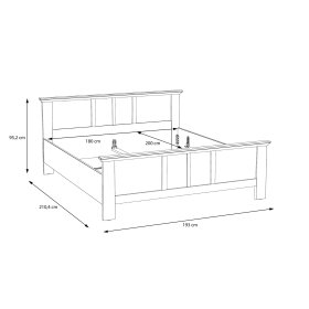 Posteľ Ilsa 180x200 cm, biely a bielený dub, rozmery