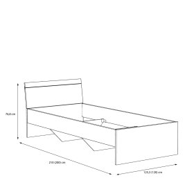 Posteľ Arko 120x200 cm, dub sonoma a biela, rozmery