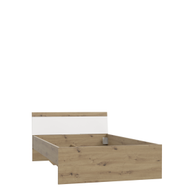 Posteľ Arko 120x200 cm, dub sonoma a biela, bez matraca