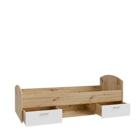 Posteľ Kul 90x200 cm, dub artisan a biela, bez matraca