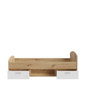 Posteľ Kul 90x200 cm, dub artisan a biela, bez matraca