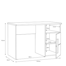 Písací stôl Arko, rozmery