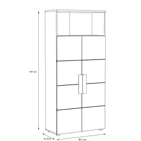 Skriňa Arko s otvorenou policou, rozmery