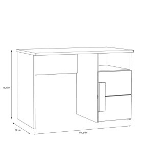 Písací stôl Arko, rozmery