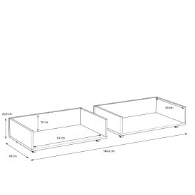 Zásuvka pod posteľ Arko 120x200 cm, rozmery