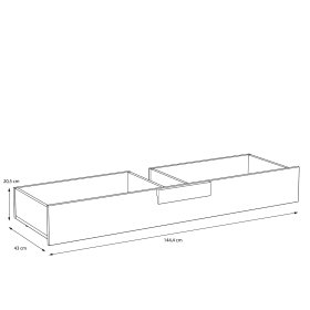 Zásuvka pod posteľ Arko 120x200 cm, rozmery