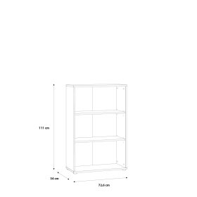 Knižnica Baur stredná, biela, rozmery