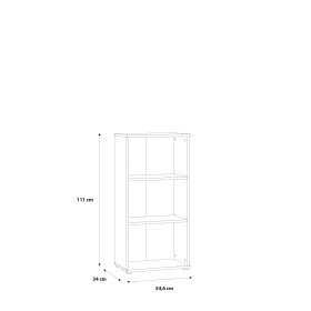 Knižnica Baur stredná, úzka, dub bielený, rozmery