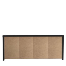 Komoda Blore 210 cm, čierna, hnedá, zo zadu