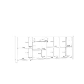 Komoda Blore 210 cm, čierna, hnedá, rozmery