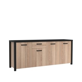 Komoda Blore 210 cm, čierna, hnedá