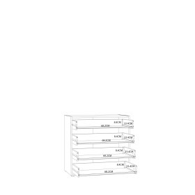 Komoda Bron dub sonoma, rozmery