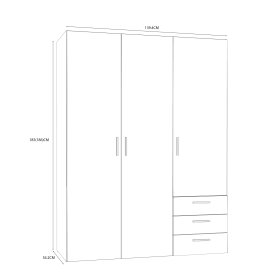 Skriňa Bron dub sonoma, rozmery