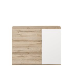 Komoda Koya, biela, bielený dub
