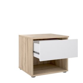 Nočný stolík Koya, biely, bielený dub, otvorený