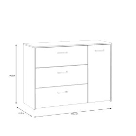 Komoda Kul biela, dub artisan, rozmery