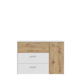 Komoda Kul biela, dub artisan