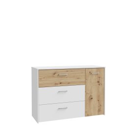 Komoda Kul biela, dub artisan