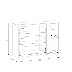 Komoda Kul biela, dub artisan, rozmery