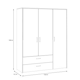 Skriňa Kul biela, dub artisan, rozmery