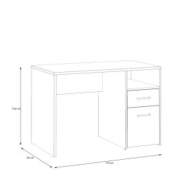 Stôl Kul biely, dub artisan, rozmery