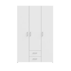 Šatníková skriňa Ekon, so zásuvkami, výška 190 cm, biela