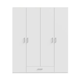 Šatníková skriňa Ekon, so zásuvkou, výška 210 cm, veľká, biela