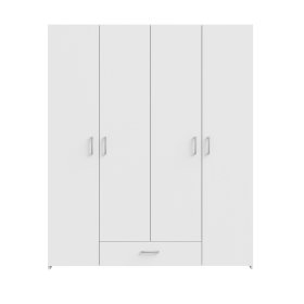 Šatníková skriňa Ekon, so zásuvkou, výška 190 cm, veľká, biela