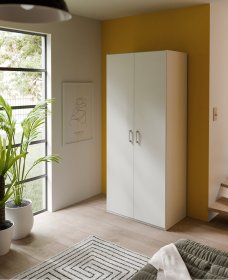 Šatníková skriňa Ekon, výška 210 cm, biela, interiér