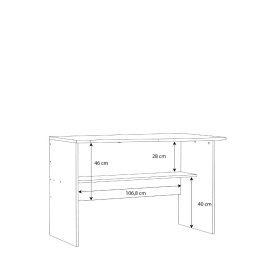 Písací stôl Emar, sivý, rozmery